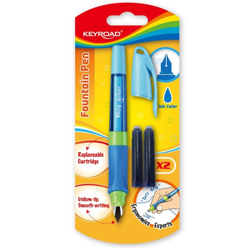 Fountain Pen + 2 Blue Ink Cartridges