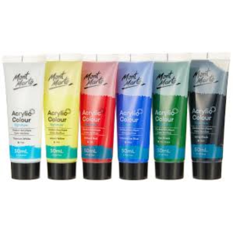 MM 6 x 50ml Acrylic Colour Paint Set