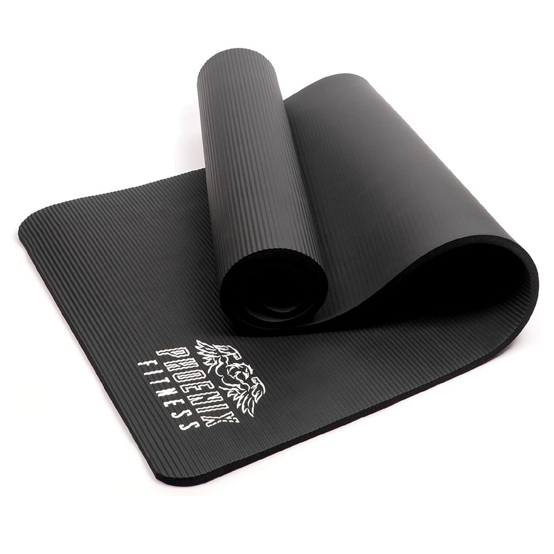 NBR Black Fitness Mat by Phoenix Fitness
