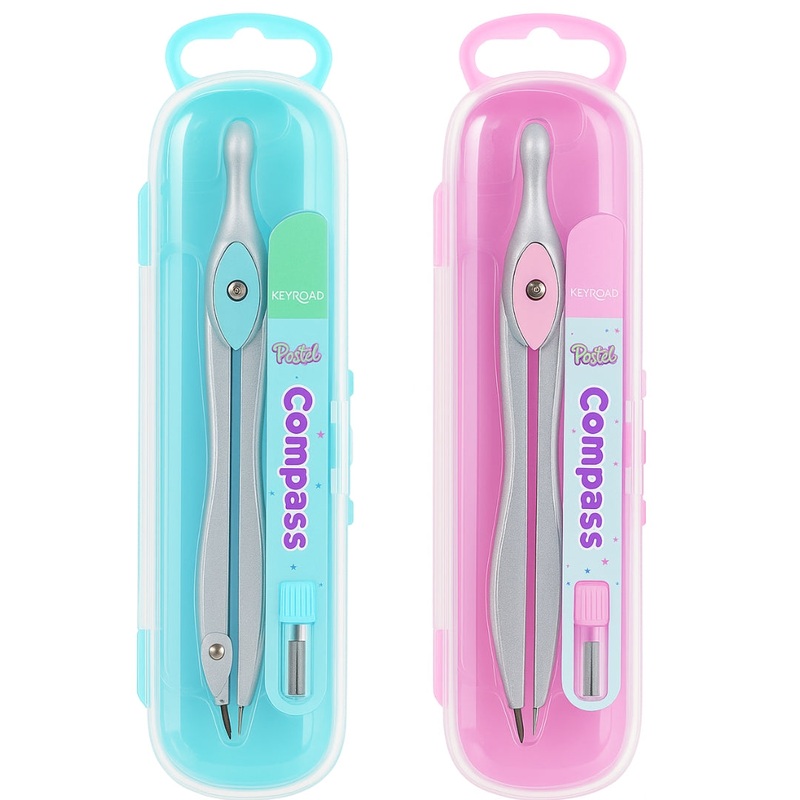 Pastel Compass with Lead  Assorted Colours (CDU)
