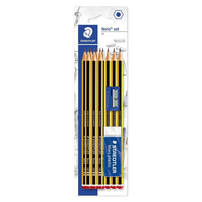 Staedtler Pack of 10 Pencil, Eraser and Sharpener