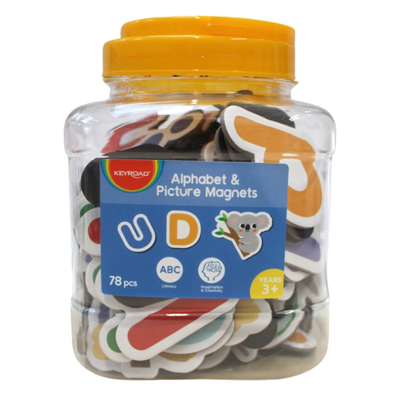78-Piece Alphabet & Picture Magnets Tub