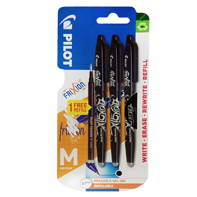 Black Frixion Pens  3 Pack with 1 Free Refill