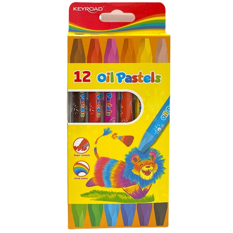 Box of 12 Oil Pastels  Hexagonal Body