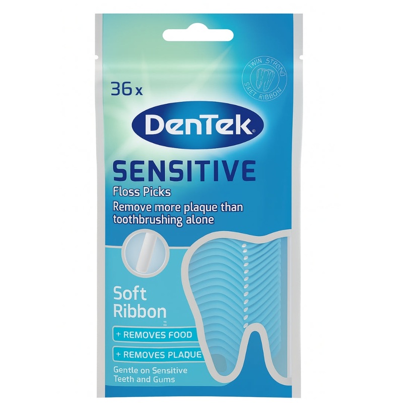 DENTEK SENSITIVE CLEAN FLOSS PICK 36PCK