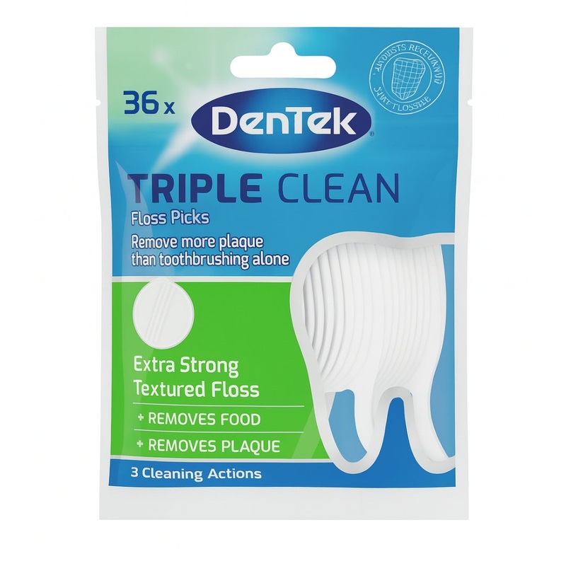 DENTEK TRIPLE CLEAN FLOSS PICK 36PK