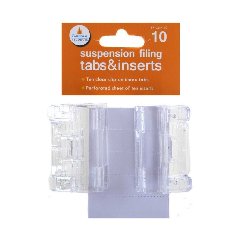 Pack of 10 Hanging File Tabs & Inserts