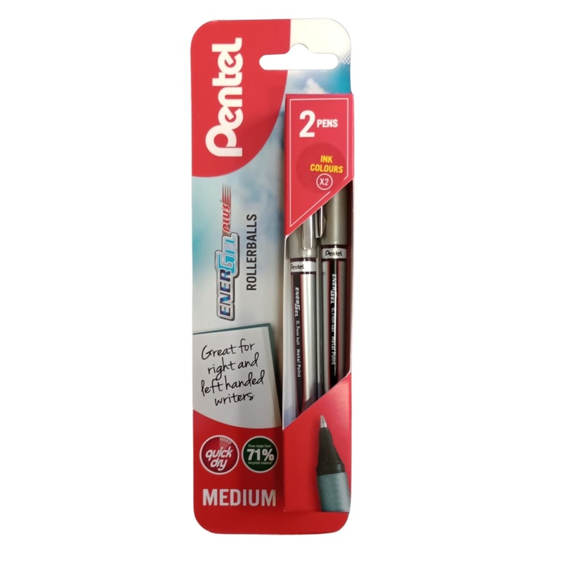 Pentel EnerGel Plus Red Pens  2 Pack