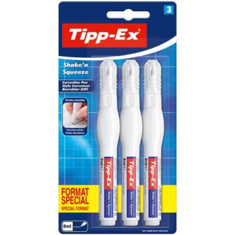 TIPP-EX CORRECTION PEN 3PK 8ML