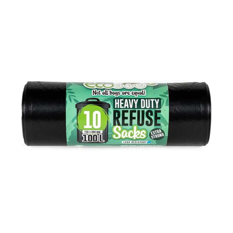 10 Heavy-Duty Super Strong Refuse Sacks