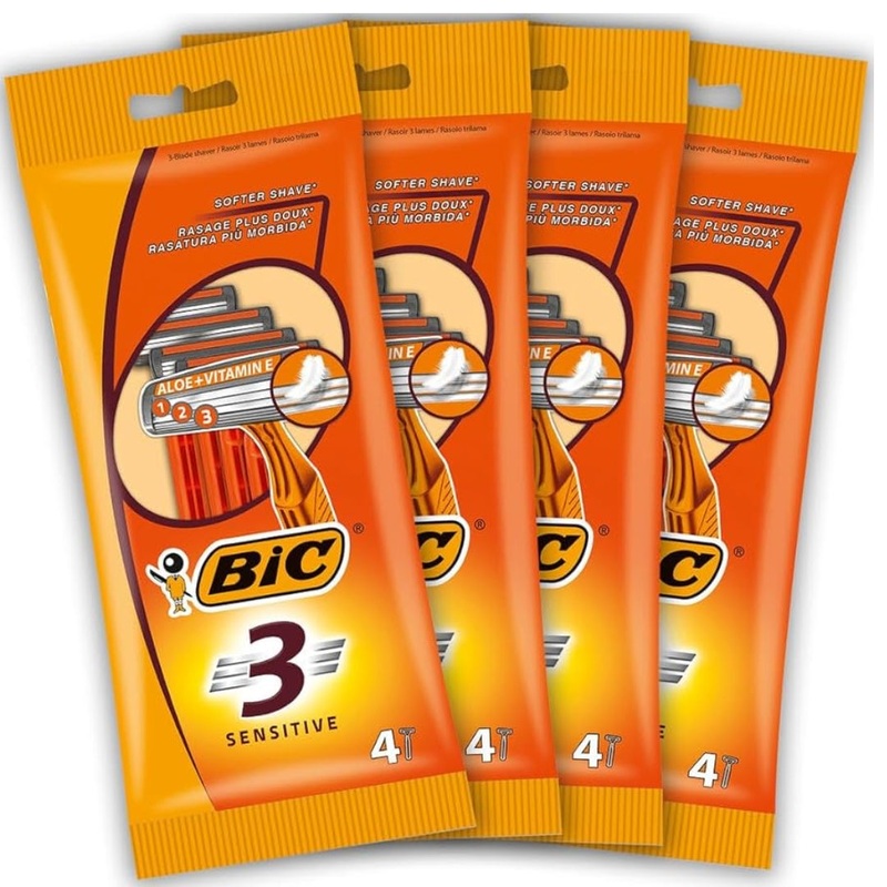 BIC 3 Sensitive Skin Shavers  4-Pack