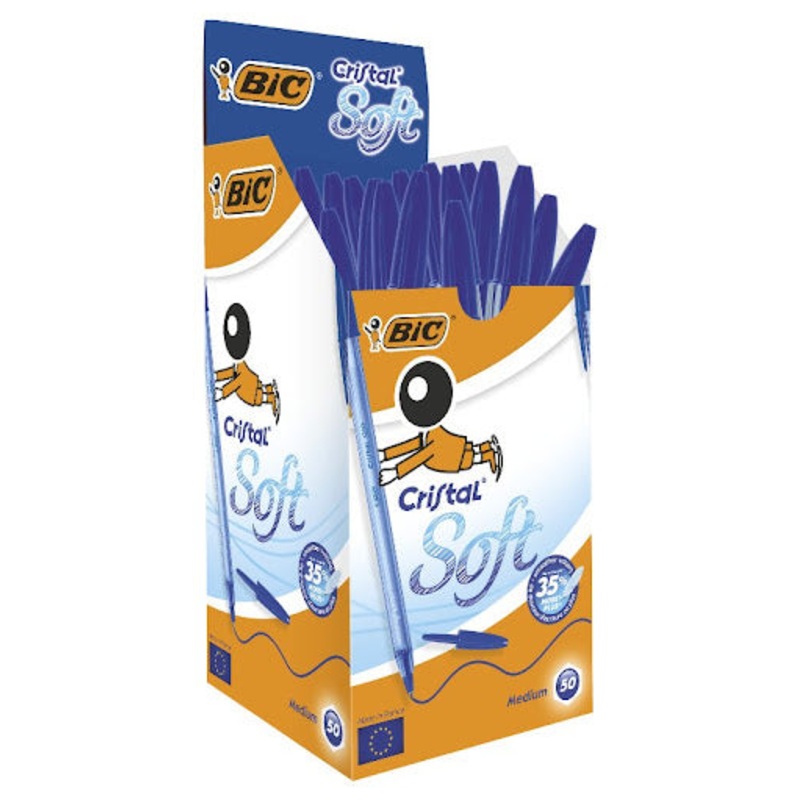 BIC Cristal Soft Blue Pen Box 50