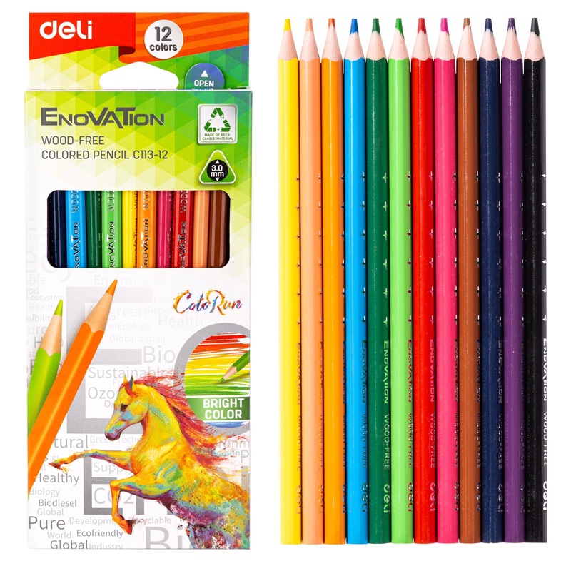 Enovation 12 Coloured Pencils by Deli