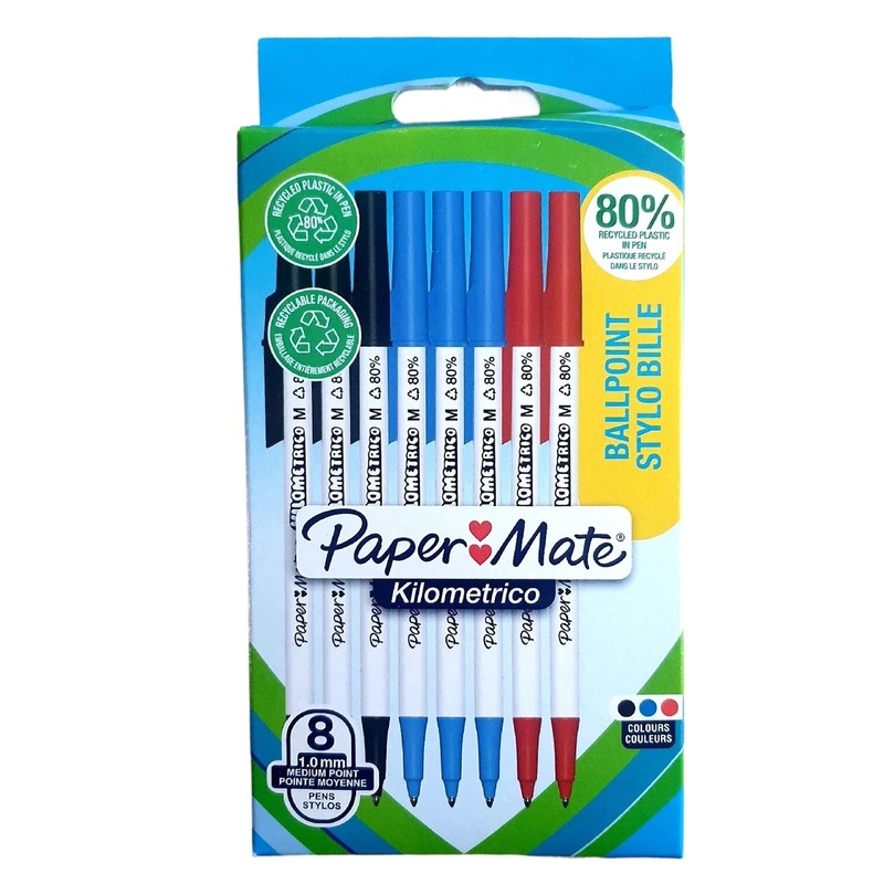 Paper Mate Kilometrico Ballpen - 8 Pack