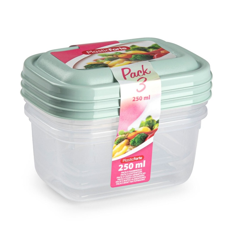 Set of 3 Food Containers  250ml Each