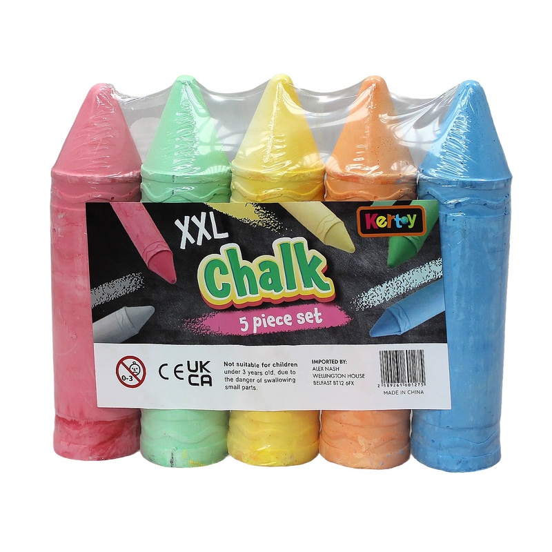 5PK GIANT SIZE COLOR CHALK SHRINK