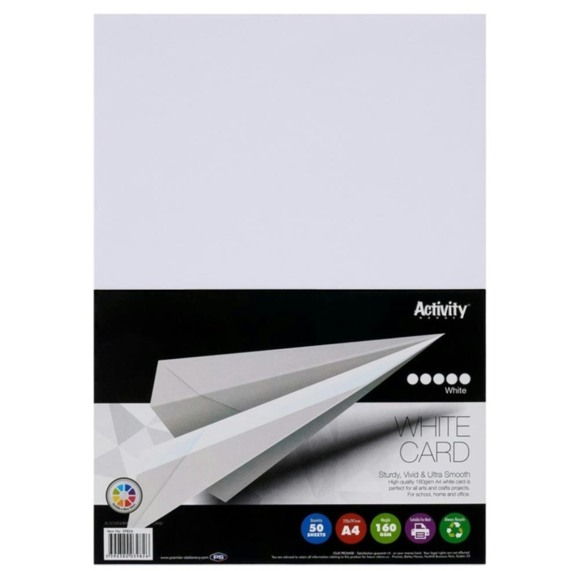A4 50-Sheets of White 160GSM Activity Card