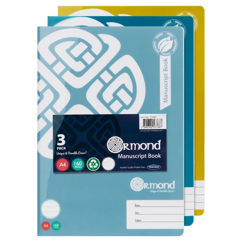 A4 Ormond 160-Page Manuscript Books   Pack of 3
