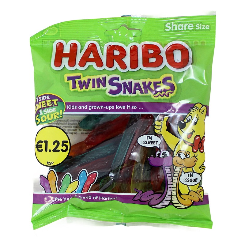 Haribo Twin Snakes Sour & Sweet Gummy Sweets  125g