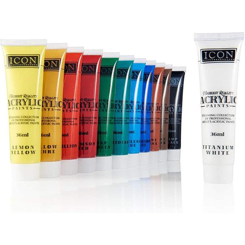 Icon Acrylic Paints Set 12x36ml