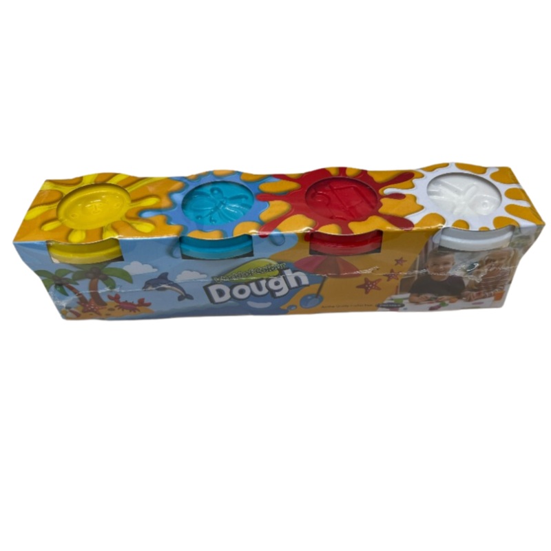 World of Colour Play Dough Pots with Mould  4 x 140g