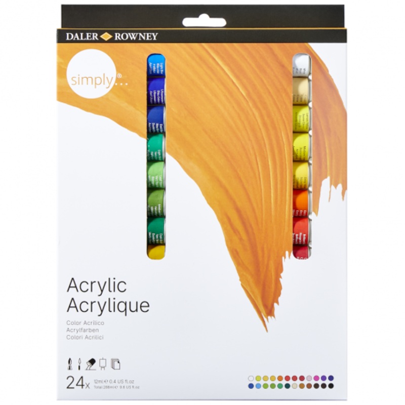 24 Pack of Simply 12ml Acrylic Paint Set