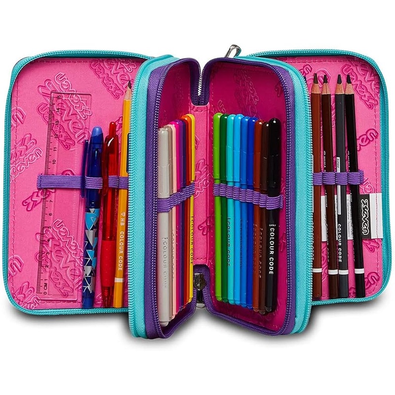 3-Zip Multi-Colour Pencil Case
