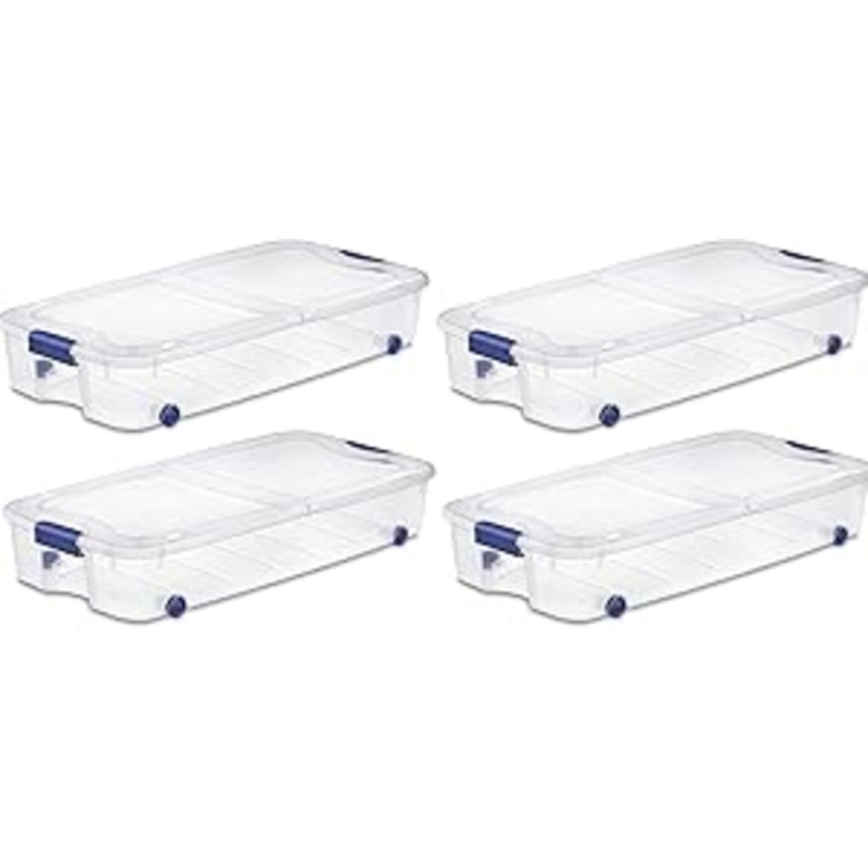 4-Pack 1.35 Litre Square Storage Boxes
