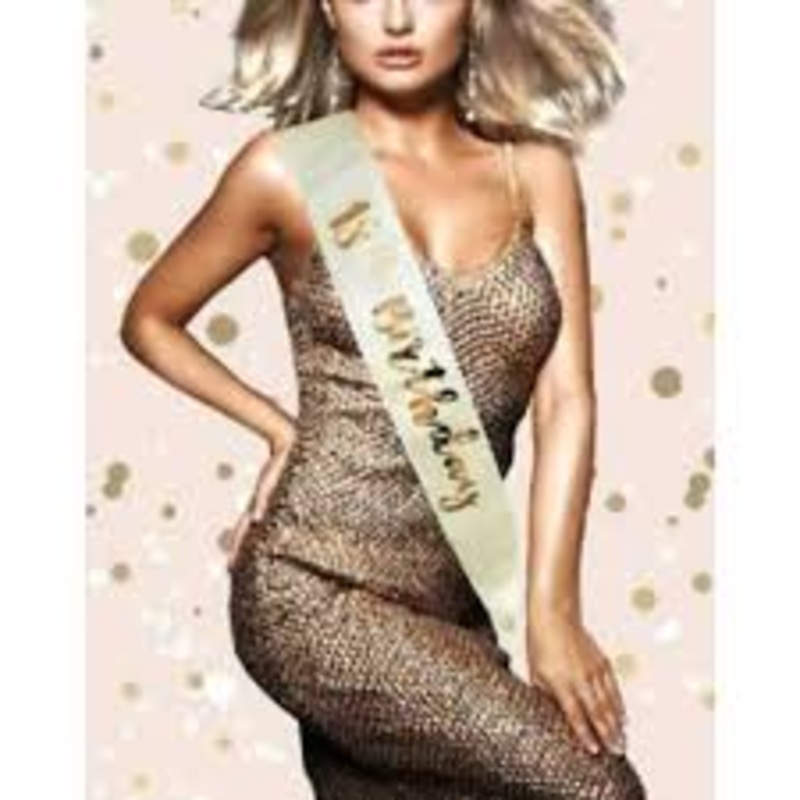Cream & Gold 18th Birthday Sash