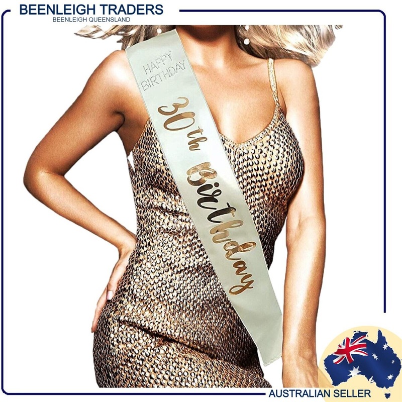 Cream & Gold 30th Birthday Sash