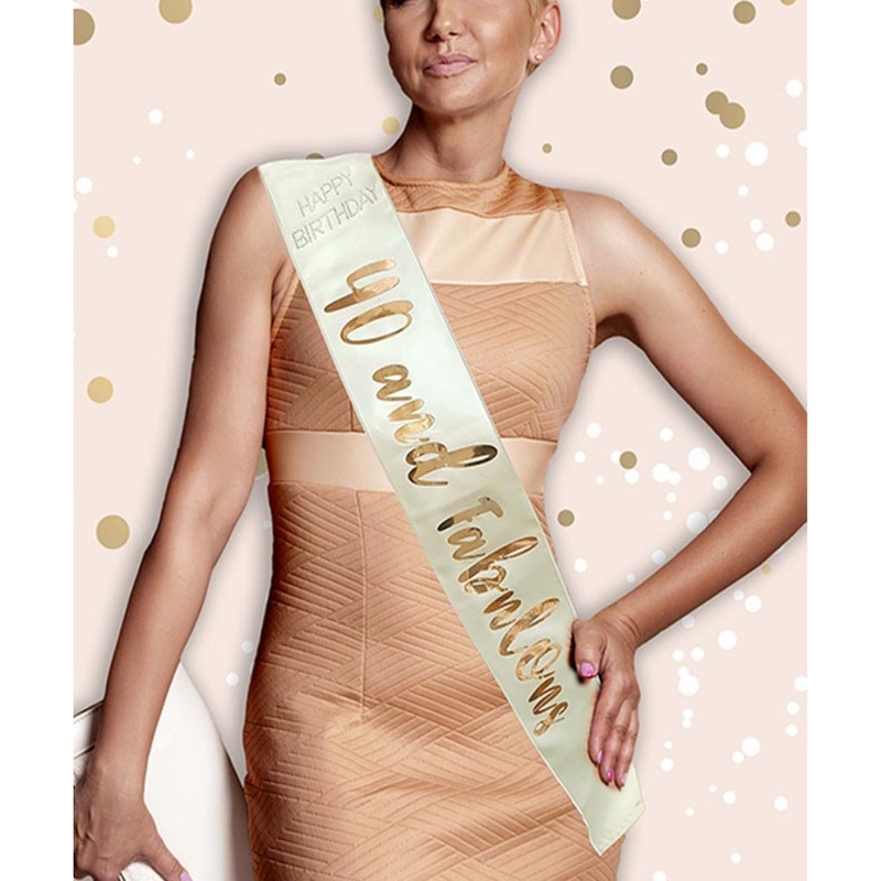 Cream & Gold 40th Sash