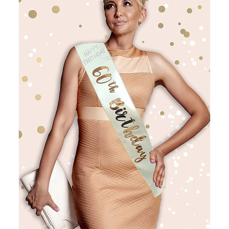 Cream & Gold 60th Birthday Sash