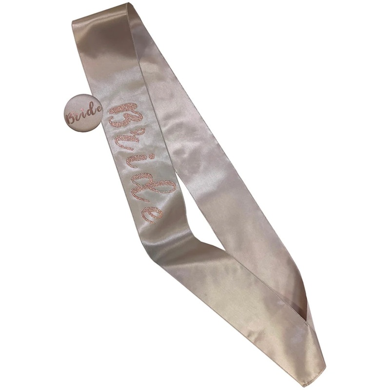 Luxury Nude Bride Sash & Badge Set