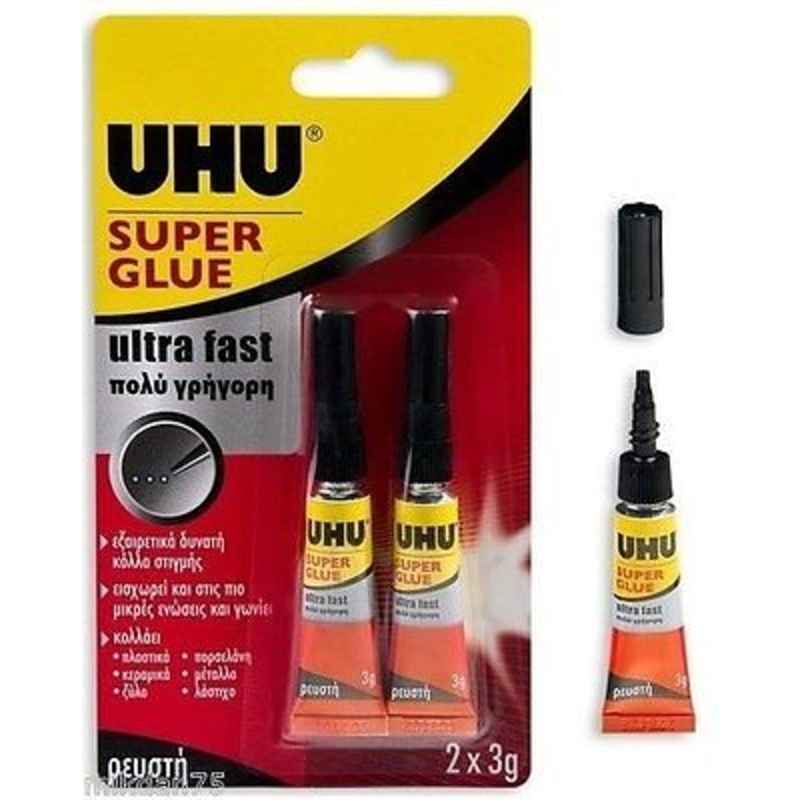 UHU 2x3g Super Glue Blister Pack