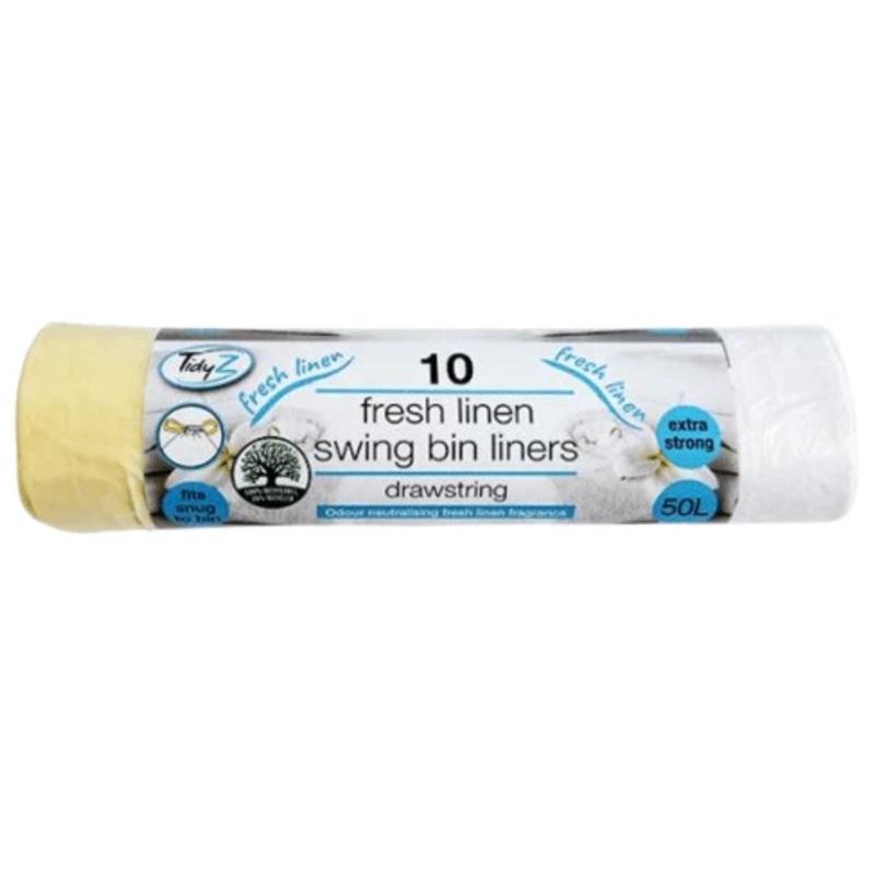 10 Swing Bin Liners with Drawstring  Fresh Linen Scent