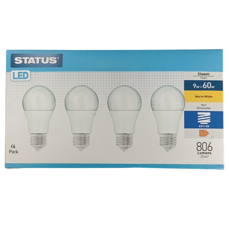 9W = 60W LED GLS ES 4 Pack Box