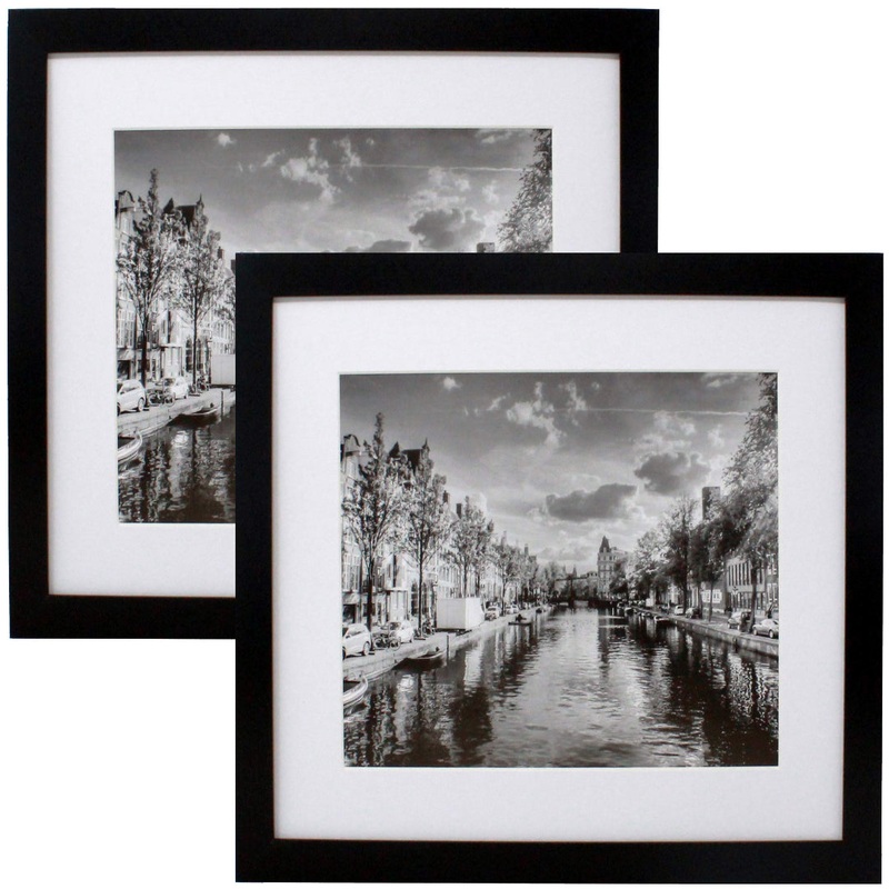 Double Mount Frame Black  11x13 Inches