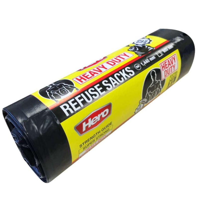 HERO Heavy Duty 80L Refuse Sacks  Pack of 12 Strong