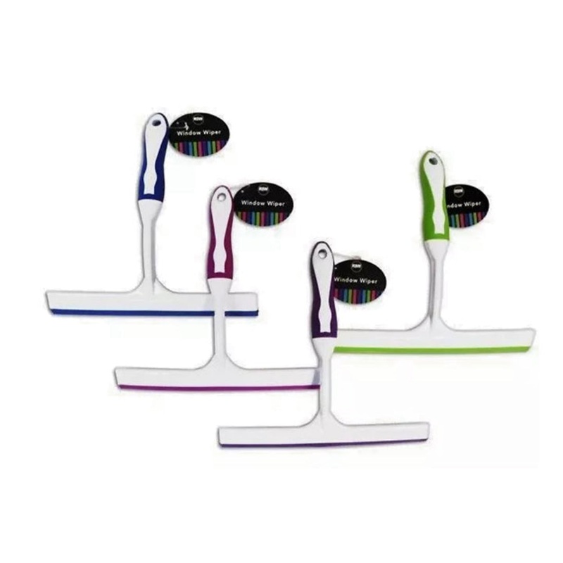 Window Wiper with Rubber Cleaning Squeegee Assorted Colours