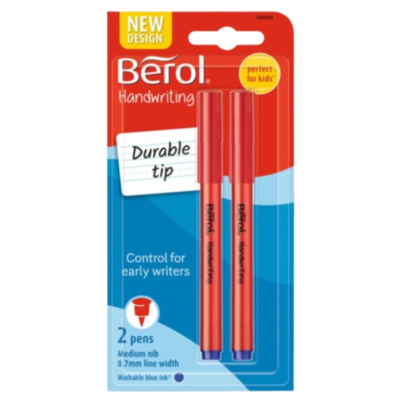Berol Handwriting Blue Pens  2 Pack