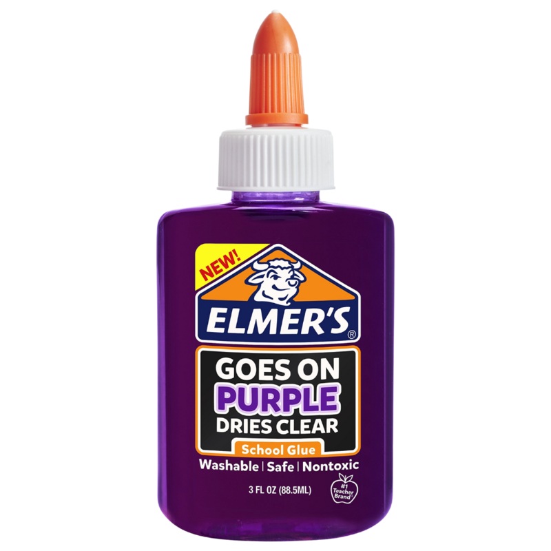 Elmers Goes On Purple, Dries Clear School Glue 88.5ml