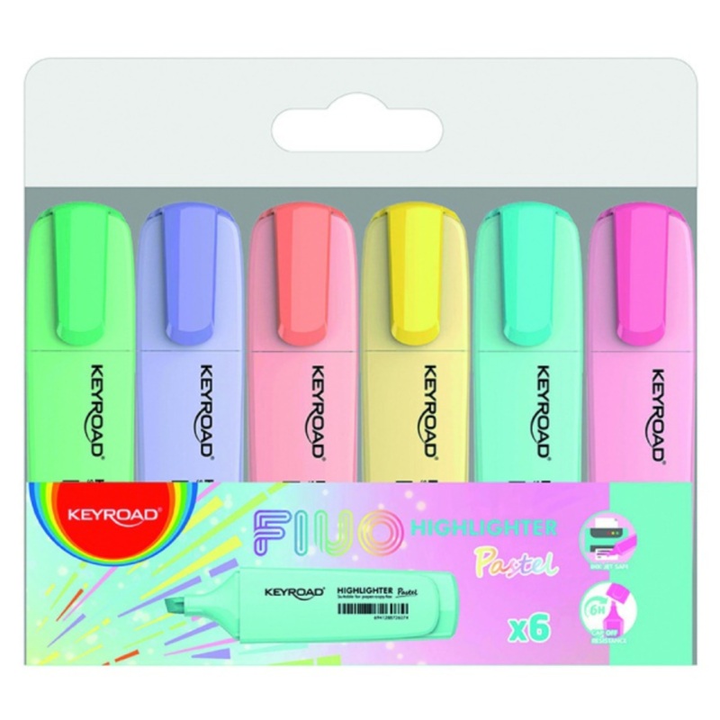 Pastel Highlighter Marker  Assorted 6 Pack by Deli