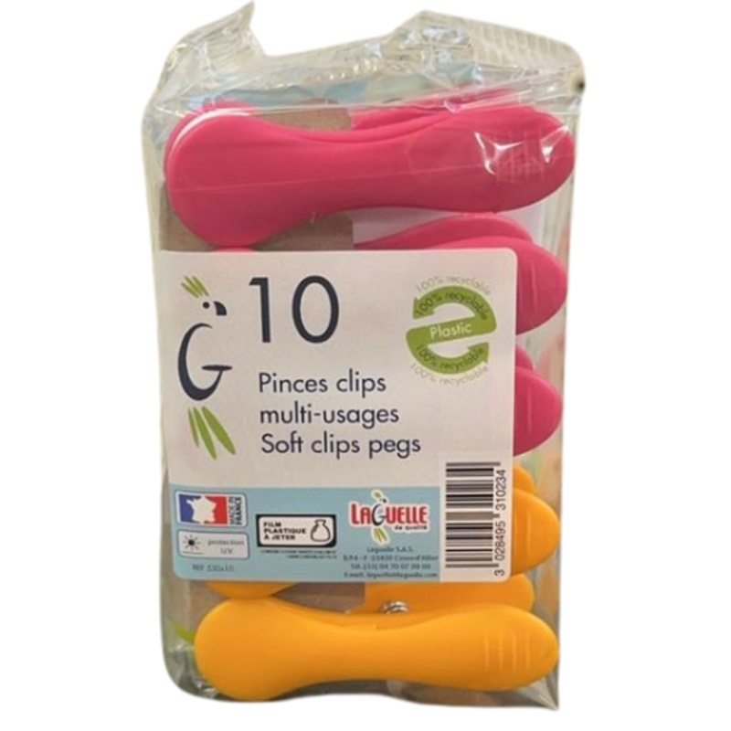 10 Pack Soft Clip Pegs