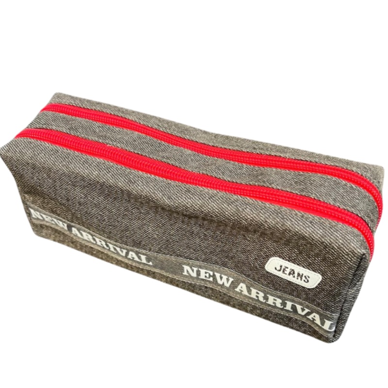 2 Zipper Grey Pencil Case