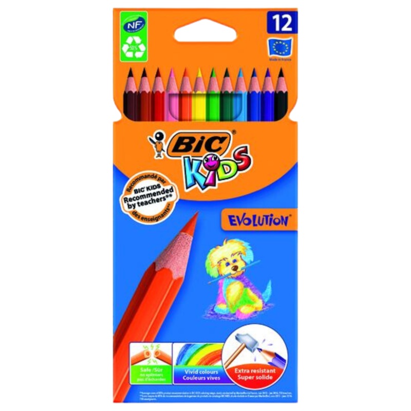 BIC Kids Colour Pencils  Assorted 12 Pack