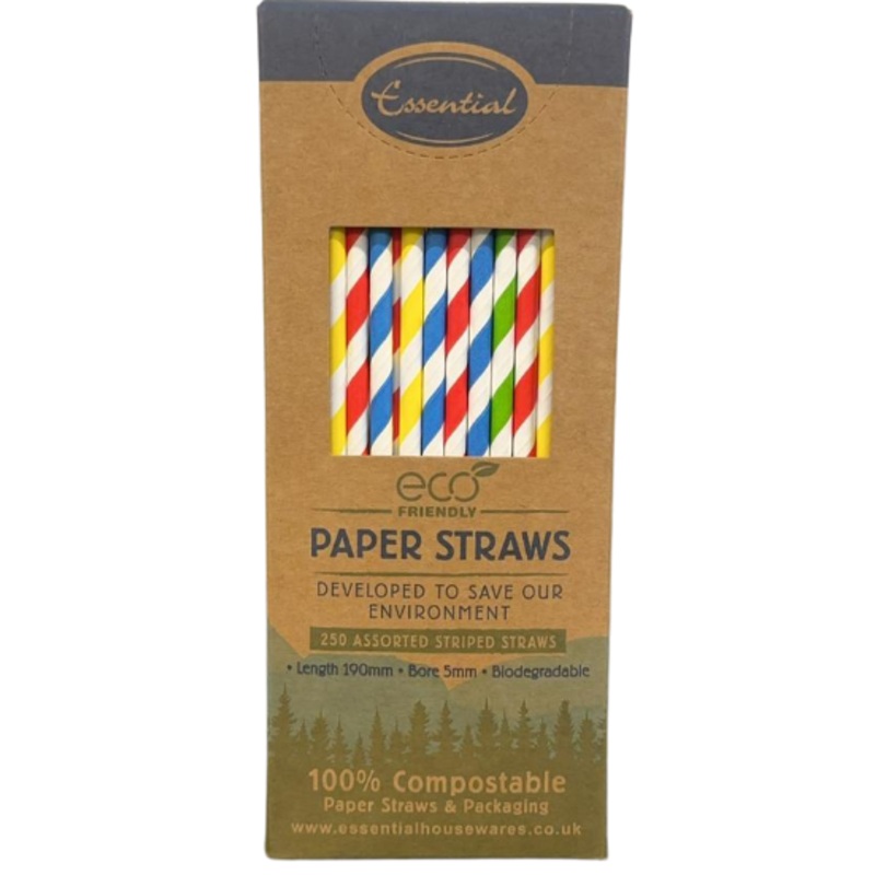 Box of 250 Assorted Paper Straws