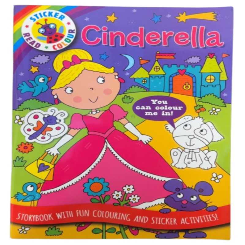 Cinderella Storybook with Coloring and Stickers  24 Pages