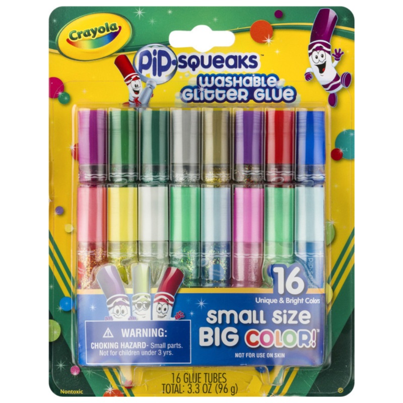 Crayola Pip-Squeak Glitter Glue  16 Colors