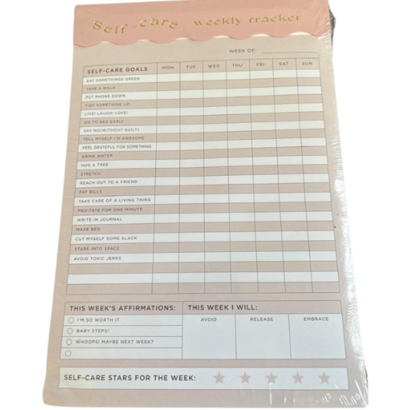 Self-Care Weekly Tracker Notepad - Prioritize Your Well-Being