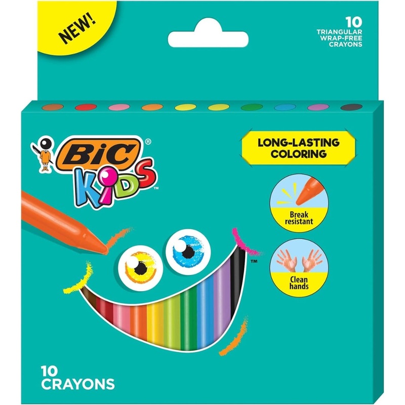 10-Pack BIC Kids Triangle Crayons  10 Count